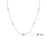 1 Carat Graduated Lab Grown Diamonds By The Yard Necklace In 14K White Gold, 18 Inches Image-5
