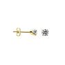 .05 Carat Lab Grown Diamond Stud Earrings in Yellow Gold, F-G color, VS2/SI1 clarity Image-1