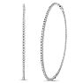 HUGE 4 Carat Lab Grown Diamond Hoop Earrings In 14K White Gold, 3 Inches Image-1