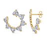 5 3/4 Carat Lab Grown Diamond Hoop Earrings In 14 Karat Yellow Gold, 3/4 Inch Image-4