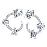 3 Carat Lab Grown Diamond Hoop Earrings In 14 Karat White Gold, 3/4 Inch Image-1