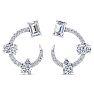 3 Carat Lab Grown Diamond Hoop Earrings In 14 Karat White Gold, 3/4 Inch Image-3