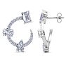 3 Carat Lab Grown Diamond Hoop Earrings In 14 Karat White Gold, 3/4 Inch Image-4