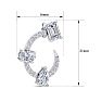 3 Carat Lab Grown Diamond Hoop Earrings In 14 Karat White Gold, 3/4 Inch Image-5