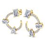 3 Carat Lab Grown Diamond Hoop Earrings In 14 Karat Yellow Gold, 3/4 Inch Image-1