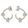 3 Carat Lab Grown Diamond Hoop Earrings In 14 Karat Yellow Gold, 3/4 Inch Image-3