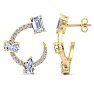 3 Carat Lab Grown Diamond Hoop Earrings In 14 Karat Yellow Gold, 3/4 Inch Image-4