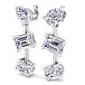 5 Carat Lab Grown Diamond Drop Earrings In 14 Karat White Gold, 1 Inch Image-1