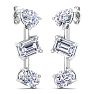 5 Carat Lab Grown Diamond Drop Earrings In 14 Karat White Gold, 1 Inch Image-2