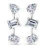 5 Carat Lab Grown Diamond Drop Earrings In 14 Karat White Gold, 1 Inch Image-3