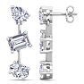 5 Carat Lab Grown Diamond Drop Earrings In 14 Karat White Gold, 1 Inch Image-4