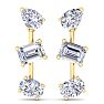 5 Carat Lab Grown Diamond Drop Earrings In 14 Karat Yellow Gold, 1 Inch Image-3