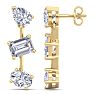 5 Carat Lab Grown Diamond Drop Earrings In 14 Karat Yellow Gold, 1 Inch Image-4