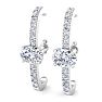 2 Carat Lab Grown Diamond Hoop Earrings In 14 Karat White Gold, 1 Inch Image-1