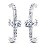 2 Carat Lab Grown Diamond Hoop Earrings In 14 Karat White Gold, 1 Inch Image-2