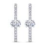 2 Carat Lab Grown Diamond Hoop Earrings In 14 Karat White Gold, 1 Inch Image-3