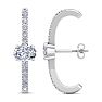 2 Carat Lab Grown Diamond Hoop Earrings In 14 Karat White Gold, 1 Inch Image-4