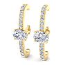 2 Carat Lab Grown Diamond Hoop Earrings In 14 Karat Yellow Gold, 1 Inch Image-1