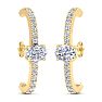 2 Carat Lab Grown Diamond Hoop Earrings In 14 Karat Yellow Gold, 1 Inch Image-2