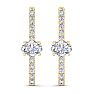 2 Carat Lab Grown Diamond Hoop Earrings In 14 Karat Yellow Gold, 1 Inch Image-3