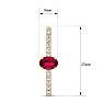 2 Carat Ruby and Lab Grown Diamond Hoop Earrings In 14 Karat Yellow Gold Image-5