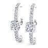 2 Carat Lab Grown Diamond Hoop Earrings In 14 Karat White Gold, 1 Inch Image-1