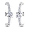 2 Carat Lab Grown Diamond Hoop Earrings In 14 Karat White Gold, 1 Inch Image-2