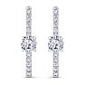 2 Carat Lab Grown Diamond Hoop Earrings In 14 Karat White Gold, 1 Inch Image-3