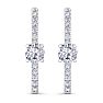 2 Carat Lab Grown Diamond Hoop Earrings In 14 Karat White Gold, 1 Inch Image-3