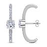 2 Carat Lab Grown Diamond Hoop Earrings In 14 Karat White Gold, 1 Inch Image-4