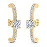 2 Carat Lab Grown Diamond Hoop Earrings In 14 Karat Yellow Gold, 1 Inch Image-2