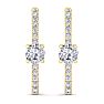 2 Carat Lab Grown Diamond Hoop Earrings In 14 Karat Yellow Gold, 1 Inch Image-3