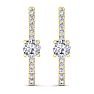 2 Carat Lab Grown Diamond Hoop Earrings In 14 Karat Yellow Gold, 1 Inch Image-3