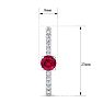 2 Carat Ruby and Lab Grown Diamond Hoop Earrings In 14 Karat White Gold Image-5