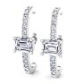 2 1/2 Carat Lab Grown Diamond Hoop Earrings In 14 Karat White Gold, 1 Inch Image-1