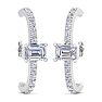 2 1/2 Carat Lab Grown Diamond Hoop Earrings In 14 Karat White Gold, 1 Inch Image-2