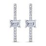 2 1/2 Carat Lab Grown Diamond Hoop Earrings In 14 Karat White Gold, 1 Inch Image-3