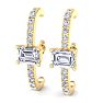 2 1/2 Carat Lab Grown Diamond Hoop Earrings In 14 Karat Yellow Gold, 1 Inch Image-1