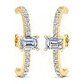 2 1/2 Carat Lab Grown Diamond Hoop Earrings In 14 Karat Yellow Gold, 1 Inch Image-2