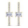 2 1/2 Carat Lab Grown Diamond Hoop Earrings In 14 Karat Yellow Gold, 1 Inch Image-3