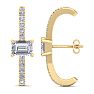 2 1/2 Carat Lab Grown Diamond Hoop Earrings In 14 Karat Yellow Gold, 1 Inch Image-4