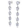 7 1/2 Carat Lab Grown Diamond Drop Earrings In 14 Karat White Gold, 2 Inches Image-1