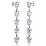 7 1/2 Carat Lab Grown Diamond Drop Earrings In 14 Karat White Gold, 2 Inches Image-2