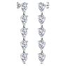 7 1/2 Carat Lab Grown Diamond Drop Earrings In 14 Karat White Gold, 2 Inches Image-2