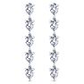 7 1/2 Carat Lab Grown Diamond Drop Earrings In 14 Karat White Gold, 2 Inches Image-3