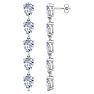 7 1/2 Carat Lab Grown Diamond Drop Earrings In 14 Karat White Gold, 2 Inches Image-4