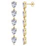 7 1/2 Carat Lab Grown Diamond Drop Earrings In 14 Karat Yellow Gold, 2 Inches Image-4