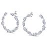 4 3/4 Carat Lab Grown Diamond Hoop Earrings In 14 Karat White Gold, 3/4 Inch Image-1