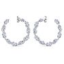 4 3/4 Carat Lab Grown Diamond Hoop Earrings In 14 Karat White Gold, 3/4 Inch Image-2
