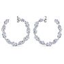 4 3/4 Carat Lab Grown Diamond Hoop Earrings In 14 Karat White Gold, 3/4 Inch Image-2